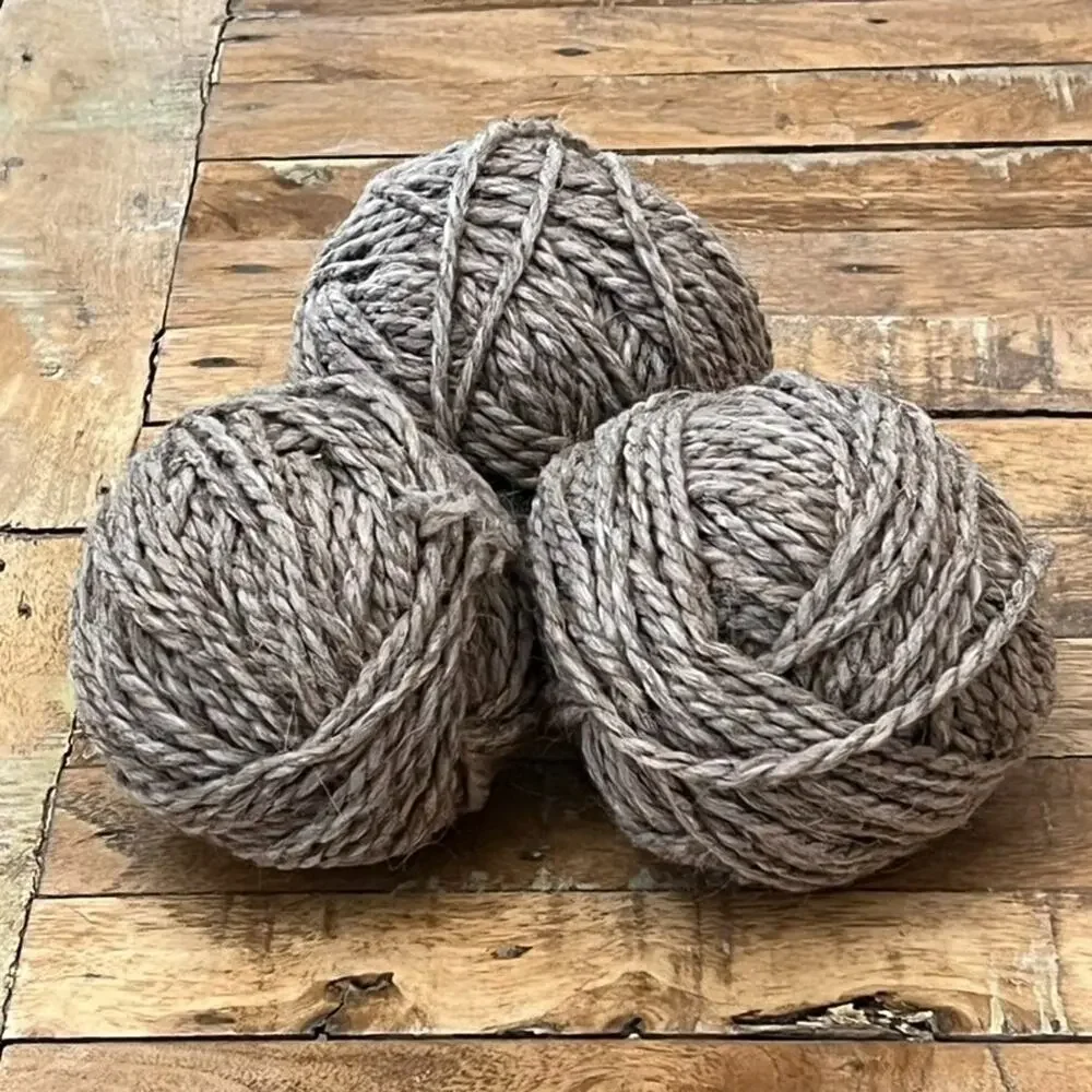 Natural 2 Ply Wool Yarn Ball Handspun Handmade 300 Grams